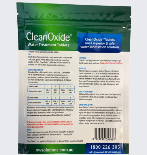 4 gram Cleanoxide chlorine dioxide tablet